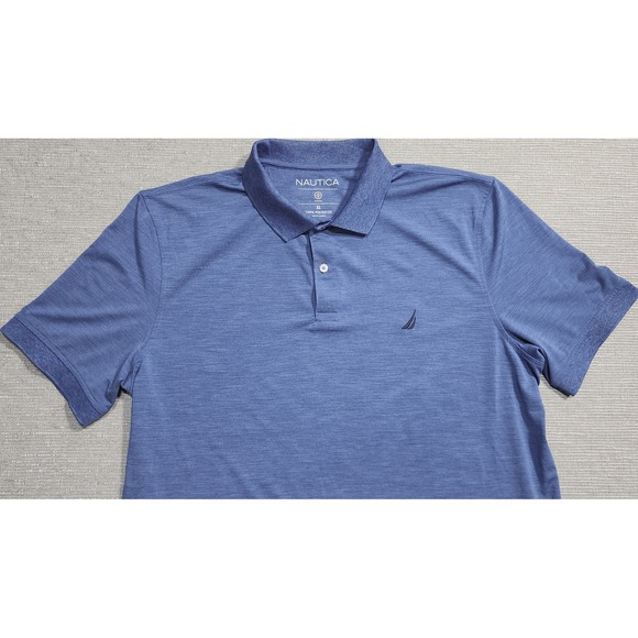 Nautica Other - Nautica Mens XL Blue Heathered Wicking Performance Short Sleeve Polo Shirt
